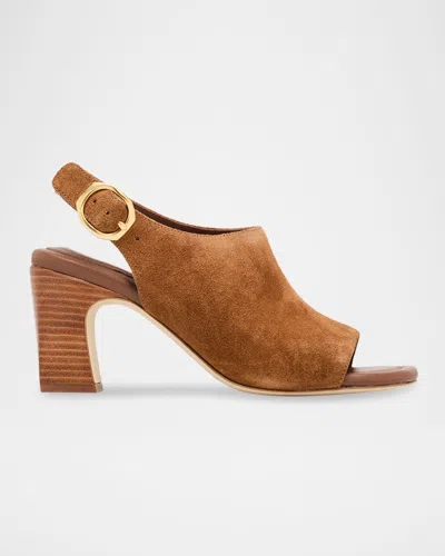 Rag & Bone 75mm Gigi Suede Slingback Sandals In Brown