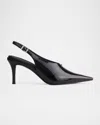 Rag & Bone 75mm Mercer Leather Slingback Pumps In Black