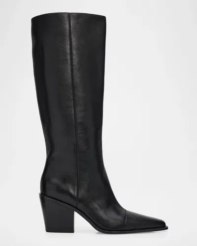 Rag & Bone 75mm Newbury Leather Knee-high Boots In Black
