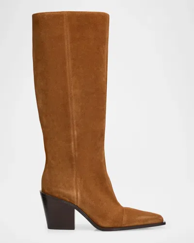 Rag & Bone 75mm Newbury Suede Knee-high Boots In Brown