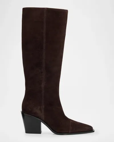 Rag & Bone 75mm Newbury Suede Knee-high Boots In Multi