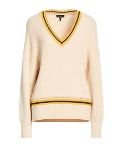 Rag & Bone A Light V-neck Knitted Sweater In Neutral