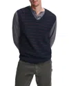 Rag & Bone Aaron Stripe V-neck Vest In Blue