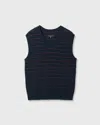 Rag & Bone Aaron Stripe V-neck Vest In Blue