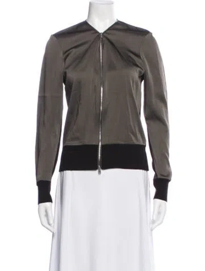 Pre-owned Rag & Bone Acetate Bomber Jacket In Black/green