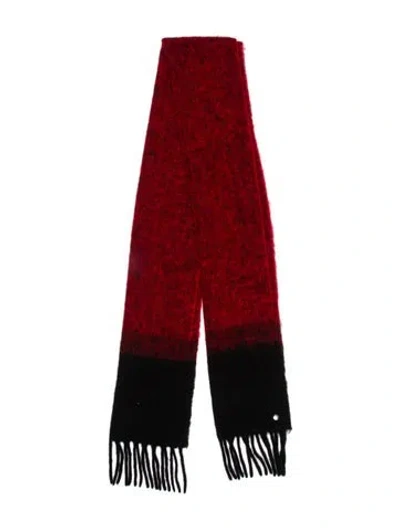 Pre-owned Rag & Bone Acrylic Colorblock Pattern Scarf In Black