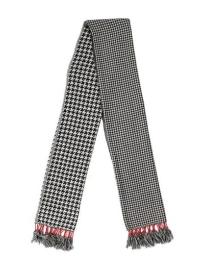 Pre-owned Rag & Bone Acrylic Houndstooth Print Scarf In Black/white