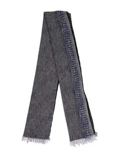 Pre-owned Rag & Bone Acrylic Printed Scarf In Blue