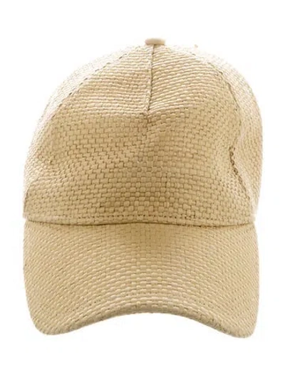 Pre-owned Rag & Bone Adjustable Straw Baseball Hat In Yellow