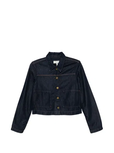 Rag & Bone Adrianna Buttoned Pocket Jacket In Blue