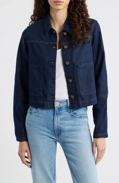 Rag & Bone Adrianna Crop Featherweight Denim Jacket In Blue