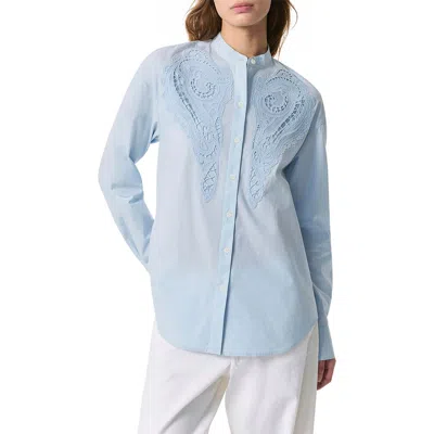 RAG & BONE RAG & BONE AINSLEY LACE APPLIQUÉ COTTON BUTTON-UP SHIRT