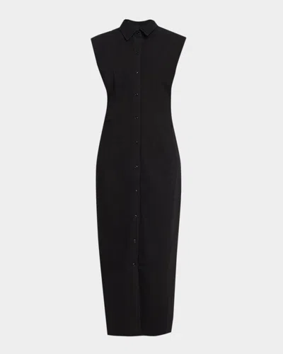 Rag & Bone Airflex Leah Midi Shirtdress In Black