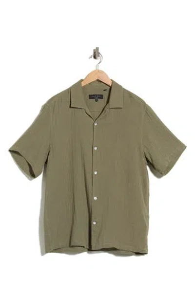 Rag & Bone Alan Cotton Gauze Camp Shirt In Olive