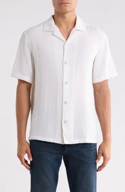 Rag & Bone Alan Cotton Gauze Camp Shirt In White