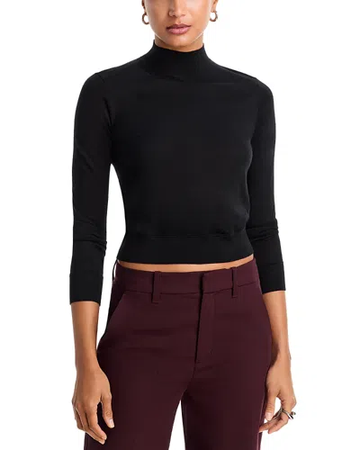 Rag & Bone Alba Merino Wool Mock Neck Sweater In Black