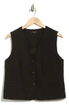 Rag & Bone Albany Solid Cotton & Linen Vest In Black