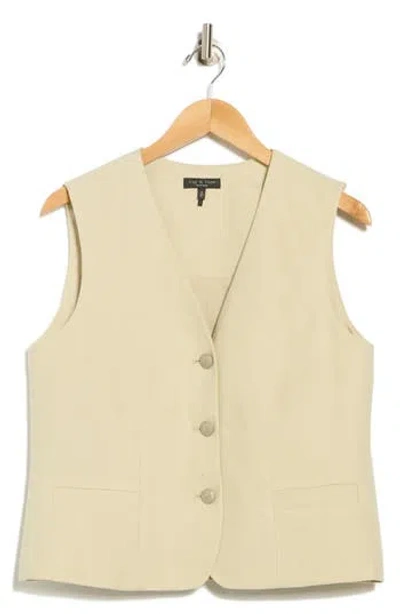 Rag & Bone Albany Solid Cotton & Linen Vest In Sand