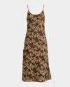 Rag & Bone Alessia Texture Sleeveless Midi Dress In Green