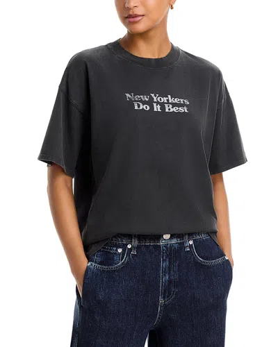 Rag & Bone Alex Ny Best Cotton Graphic Tee In Black