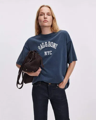 Rag & Bone University Alex Graphic T-shirt In Blue