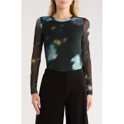 Rag & Bone Aliyah Long Sleeve Mesh Top In Multi