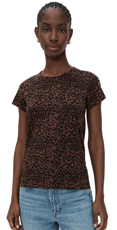 Rag & Bone All Over Leopard Tee Brwmt In Animal Print