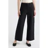 Rag & Bone Irina Contrast Stitch Straight Leg Ponte Pants In Black