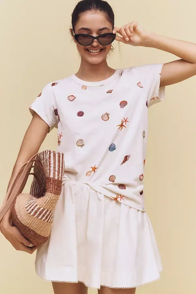 Rag & Bone Allover Seashell Graphic Tee In White