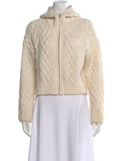 Pre-owned Rag & Bone Alpaca Open Front Sweater In White