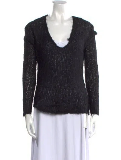 Pre-owned Rag & Bone Alpaca Scoop Neck Sweater In Black