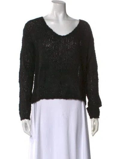 Pre-owned Rag & Bone Alpaca Scoop Neck Sweater In Black