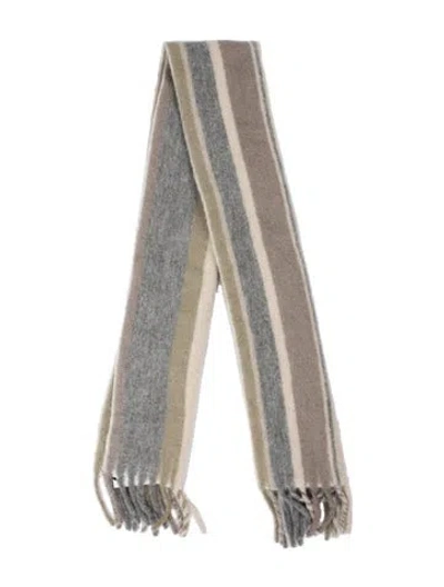 Pre-owned Rag & Bone Alpaca Striped Scarf In Neutral