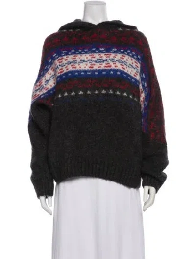 Pre-owned Rag & Bone Alpaca Striped Sweater In Gray