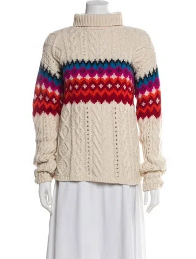 Pre-owned Rag & Bone Alpaca Striped Sweater In Neutral