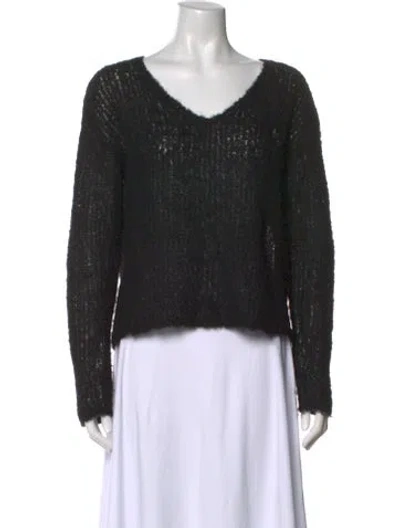 Pre-owned Rag & Bone Alpaca V-neck Sweater In Black