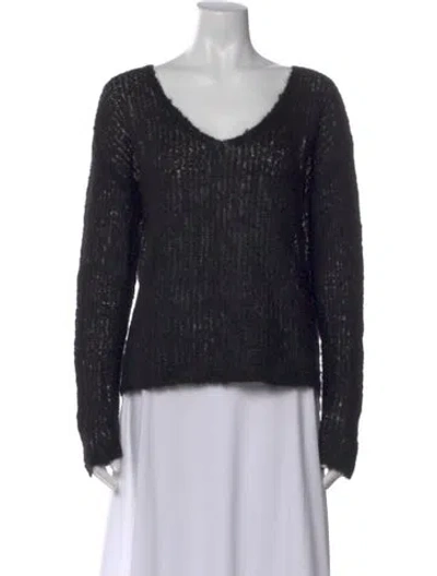 Pre-owned Rag & Bone Alpaca V-neck Sweater In Black