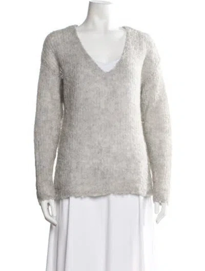 Pre-owned Rag & Bone Alpaca V-neck Sweater In Gray