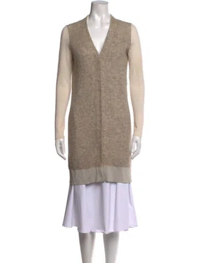 Pre-owned Rag & Bone Alpaca V-neck Sweater In Neutrals