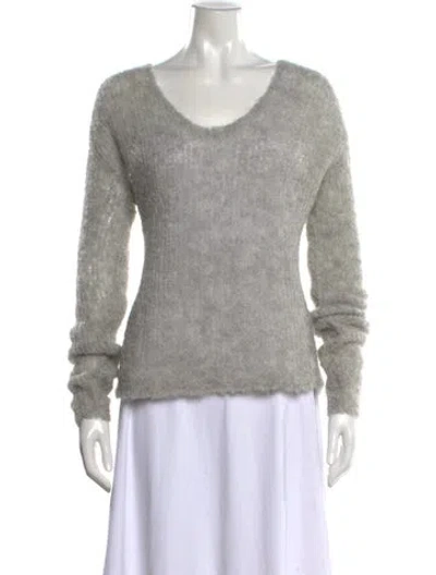 Pre-owned Rag & Bone Alpaca V-neck Sweater W/ Tags In Grey