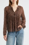 Rag & Bone Amaris Pintuck Top In Brown