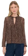 Rag & Bone Silk-blend Floral Amaris Blouse In Brown