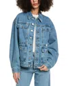 Rag & Bone Amy Cinched Denim Jacket In Blue