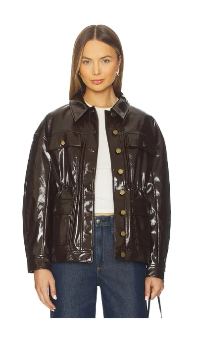 RAG & BONE AMY FAUX PATENT LEATHER JACKET