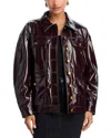 Rag & Bone Amy Faux Patent Leather Jacket In Brown