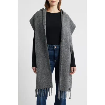 Rag & Bone Amy Hooded Scarf In Charcoal