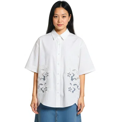 Rag & Bone Amy Lace Shirt In White