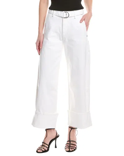Rag & Bone Andi Belted Ankle-length Optic White Wide Leg Jean In Purple