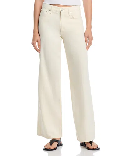 Rag & Bone Andi Featherweight Wide Leg Ankle Jeans In Ecru In White