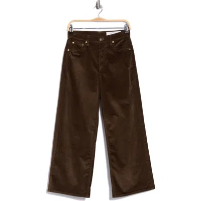 Rag & Bone Andi High Waist Wide Leg Corduroy Pants In Brown